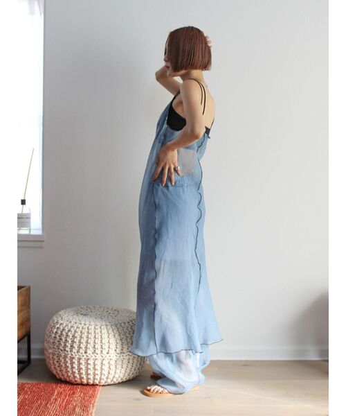 Ungrid（アングリッド）の「カラーパイピングシアーキャミワンピース（ワンピース・レディース・ブルー/アイボリー・FREE）」の18枚目の写真