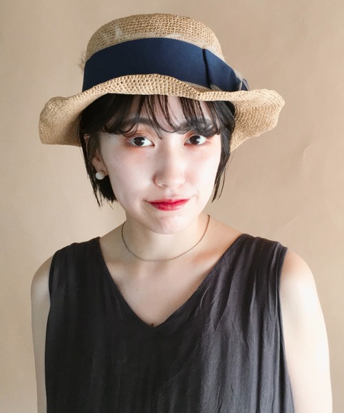 ORIENT（オリエント）の「HANA【ﾊﾅ】ペーパーヤーン100％ 極細編みキャノチェハット（ハット・レディース・ナチュラル/モカ・FREE）」の4枚目の写真