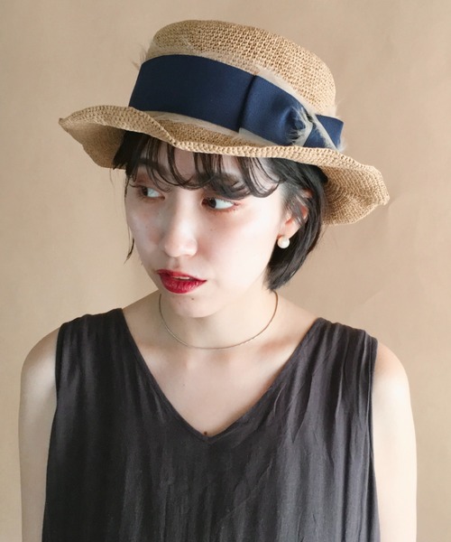 ORIENT（オリエント）の「HANA【ﾊﾅ】ペーパーヤーン100％ 極細編みキャノチェハット（ハット・レディース・ナチュラル/モカ・FREE）」の3枚目の写真