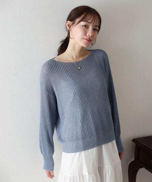 BLUEEAST（ブルーイースト）の「スパンコールメッシュニット（ニット/セーター・レディース・ピンク/オフホワイト/ブルー/ベージュ・MEDIUM）」の20枚目の写真