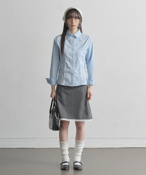【関税込＆追跡】PRADA ジップアップ ミニスカート ロジータ ROJITA サイドレースラップフレアスカート （ブラック