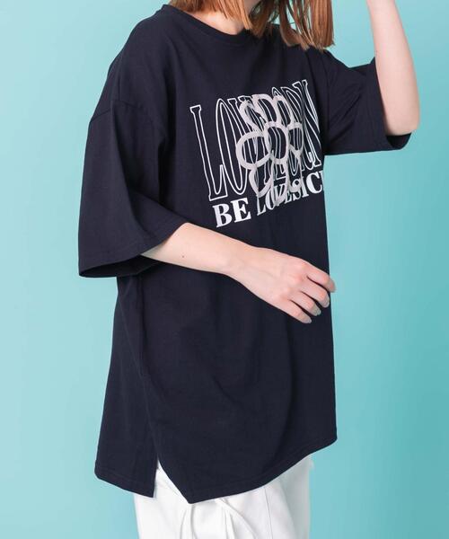 WOND(ウォンド)の「WOND/フラワーロゴT(Tシャツ/カットソー・レディース・杢グレー/ネイビー・FREE)」の6枚目の写真