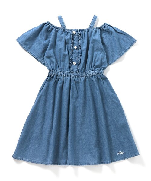 algy（アルジー）の「2WAYオフショルワンピ（ワンピース・キッズ・ブラック/サックスブルー/ベージュ・XXX-SMALL/XX-SMALL/X-SMALL/SMALL/MEDIUM）」の3枚目の写真