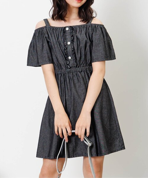 algy（アルジー）の「2WAYオフショルワンピ（ワンピース・キッズ・ブラック/サックスブルー/ベージュ・XXX-SMALL/XX-SMALL/X-SMALL/SMALL/MEDIUM）」の2枚目の写真