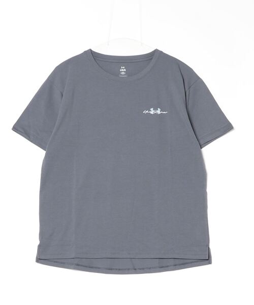UNDER ARMOUR（アンダーアーマー）の「【別注】アンダーアーマー  UAパフォーマンスコットン ショートスリーブ Tシャツ 限定コラボ（Tシャツ/カットソー・レディース・ピンク/ネイビー/ダークグレー/ブルー・S/M/L/XL）」の2枚目の写真