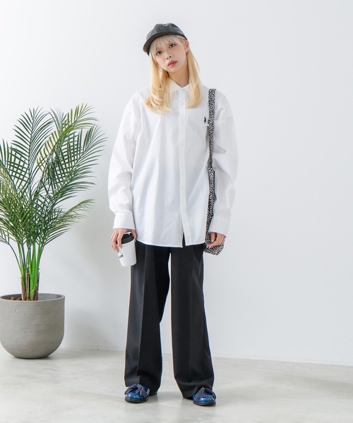 U.S. POLO ASSN.(ユーエスポロアッスン)の「【U.S. POLO ASSN./ユーエスポロアッスン】ワンポイント刺繍ロゴ オーバーサイズ L/S レギュラーカラーブロード(シャツ/ブラウス・メンズ・ブラック/サックスブルー/ネイビー/ホワイト/ブルー・M/L)」の6枚目の写真
