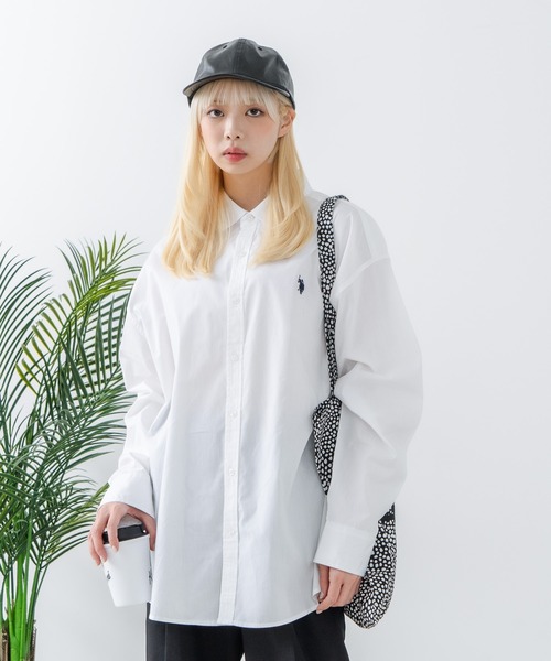 U.S. POLO ASSN.(ユーエスポロアッスン)の「【U.S. POLO ASSN./ユーエスポロアッスン】ワンポイント刺繍ロゴ オーバーサイズ L/S レギュラーカラーブロード(シャツ/ブラウス・メンズ・ブラック/サックスブルー/ネイビー/ホワイト/ブルー・M/L)」の8枚目の写真
