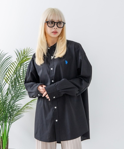 U.S. POLO ASSN.(ユーエスポロアッスン)の「【U.S. POLO ASSN./ユーエスポロアッスン】ワンポイント刺繍ロゴ オーバーサイズ L/S レギュラーカラーブロード(シャツ/ブラウス・メンズ・ブラック/サックスブルー/ネイビー/ホワイト/ブルー・M/L)」の12枚目の写真