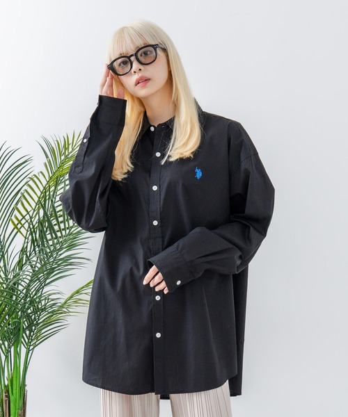 U.S. POLO ASSN.(ユーエスポロアッスン)の「【U.S. POLO ASSN./ユーエスポロアッスン】ワンポイント刺繍ロゴ オーバーサイズ L/S レギュラーカラーブロード(シャツ/ブラウス・メンズ・ブラック/サックスブルー/ネイビー/ホワイト/ブルー・M/L)」の13枚目の写真