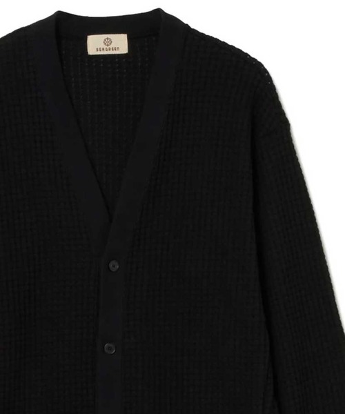 SEAGREEN（シーグリーン）の「Seagreen BIG WAFFLE CARDIGAN（カーディガン/ボレロ・メンズ・クリーム/ロイヤルブルー/ブラック・L/XL/M）」の2枚目の写真
