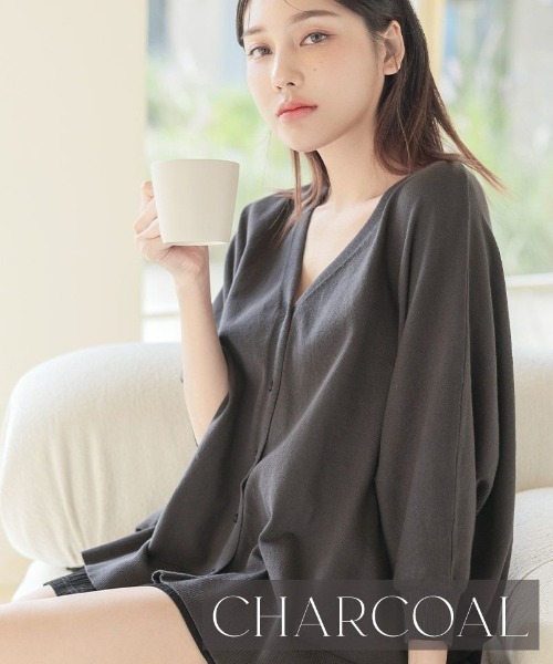 tu-hacci（ツーハッチ）の「授乳ケープとしても使える万能カーディガン（その他ルームウェア・レディース・チャコール/グレイッシュベージュ/アイボリー・L/M）」の18枚目の写真