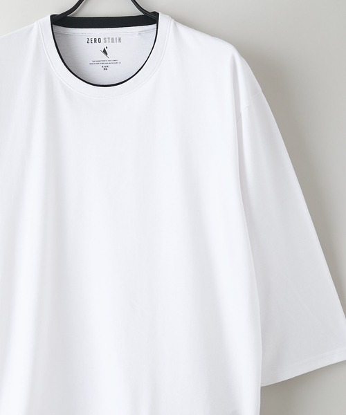 UNIIT(ユニット)の「【汗染みの目立ちにくいTシャツ ZEROSTAIN/ゼロステイン】フェイクレイヤード ビッグシルエット キーネック クルーネック 7分袖Tシャツ 防汚 UVカット 綿タッチ・厚手(Tシャツ/カットソー・メンズ・ホワイト系その他2/ベージュ系その他/ブラック系その他/ブルー系その他2/ブルー系その他/スミクロ/ホワイト系その他・X-LARGE/LARGE/MEDIUM)」の18枚目の写真