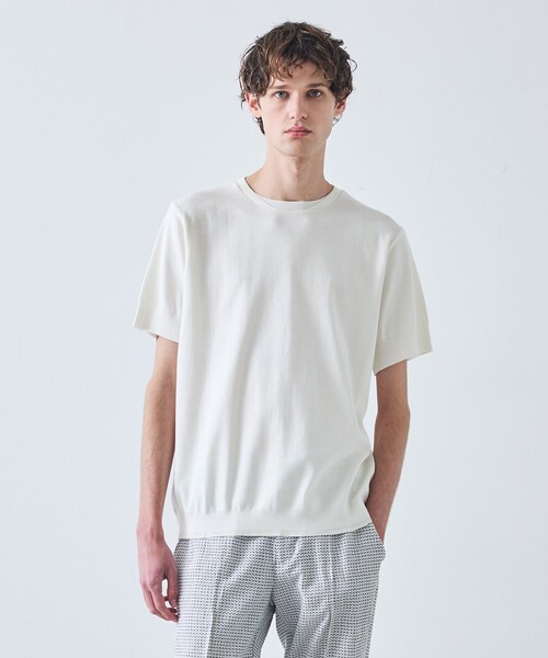 5351 POUR LES HOMMES（ゴーサンゴーイチプールオム）の「【定番人気】セーターマシーン クルーネック Tシャツ（Tシャツ/カットソー・メンズ・ホワイト/ブラック・44/50/48/46）」の2枚目の写真