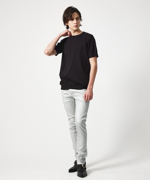 5351 POUR LES HOMMES（ゴーサンゴーイチプールオム）の「【定番人気】セーターマシーン クルーネック Tシャツ（Tシャツ/カットソー・メンズ・ホワイト/ブラック・44/50/48/46）」の5枚目の写真