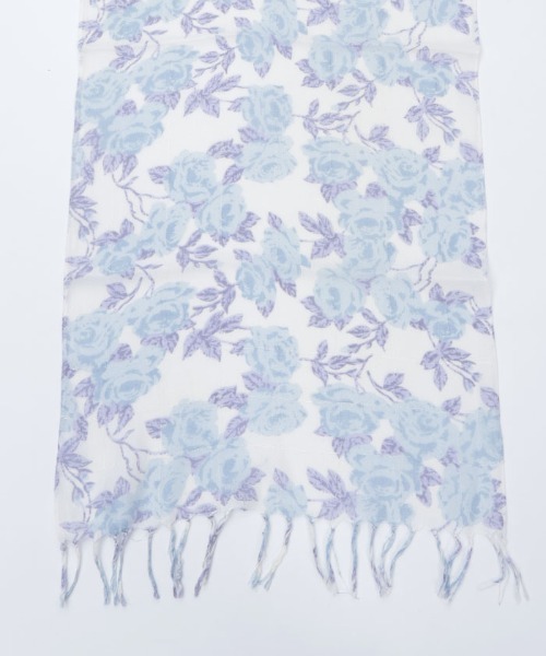 axes femme（アクシーズファム）の「ローズプリントストール（マフラー・レディース・ベージュ/ブルー・FREE）」の4枚目の写真
