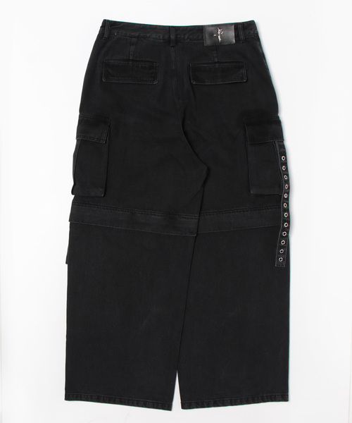 LIBERE(リベーレ)の「LIBERE リベーレ / UTILITY CARGO PANTS ワイドシルエットデニムカーゴパンツ / 251320(カーゴパンツ・メンズ・ブラック・LARGE/SMALL)」の8枚目の写真