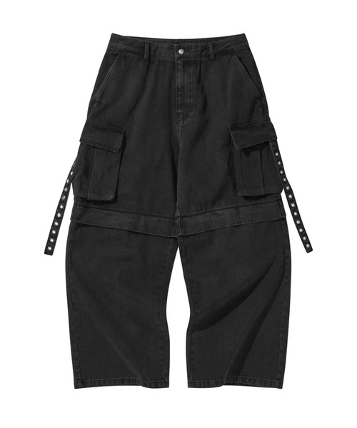 LIBERE(リベーレ)の「LIBERE リベーレ / UTILITY CARGO PANTS ワイドシルエットデニムカーゴパンツ / 251320(カーゴパンツ・メンズ・ブラック・LARGE/SMALL)」の6枚目の写真