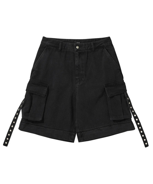 LIBERE(リベーレ)の「LIBERE リベーレ / UTILITY CARGO PANTS ワイドシルエットデニムカーゴパンツ / 251320(カーゴパンツ・メンズ・ブラック・LARGE/SMALL)」の4枚目の写真