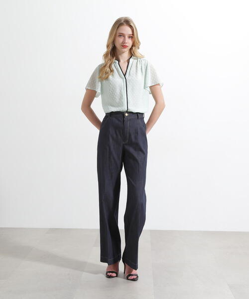 PINKY&DIANNE(ピンキーアンドダイアン)の「◆シアージャカードブラウス(シャツ/ブラウス・レディース・ライトグリーン/ホワイト系その他2/ブラック・38)」の13枚目の写真