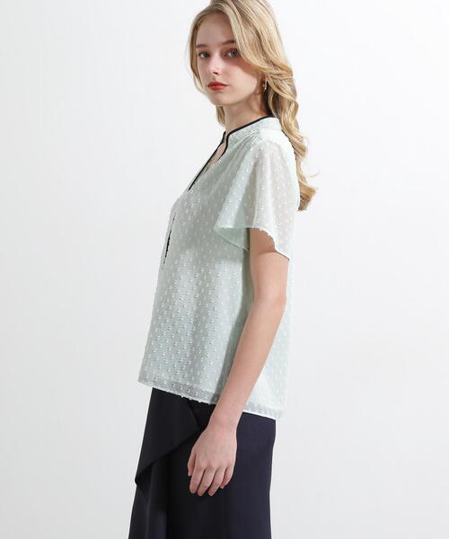 PINKY&DIANNE(ピンキーアンドダイアン)の「◆シアージャカードブラウス(シャツ/ブラウス・レディース・ライトグリーン/ホワイト系その他2/ブラック・38)」の16枚目の写真