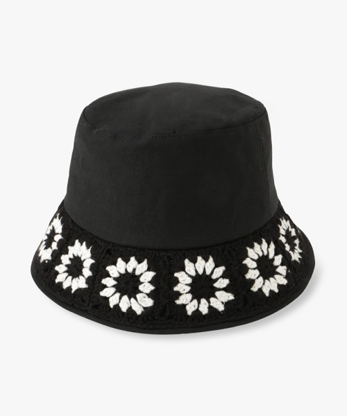 ANNA SUI（アナスイ）の「お花ニットモチーフバケットハット（ハット・レディース・ブラック/オフホワイト/ベージュ/ブルー・FREE）」の3枚目の写真