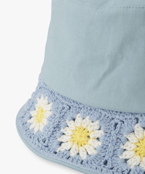 ANNA SUI（アナスイ）の「お花ニットモチーフバケットハット（ハット・レディース・ブラック/オフホワイト/ベージュ/ブルー・FREE）」の7枚目の写真