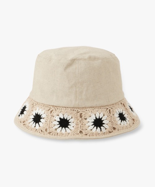 ANNA SUI（アナスイ）の「お花ニットモチーフバケットハット（ハット・レディース・ブラック/オフホワイト/ベージュ/ブルー・FREE）」の13枚目の写真