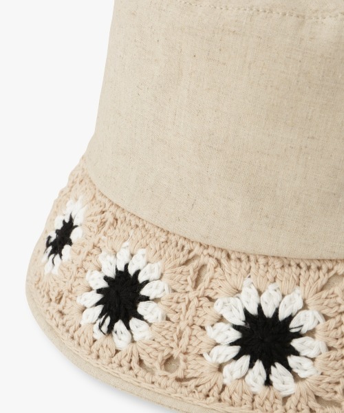 ANNA SUI（アナスイ）の「お花ニットモチーフバケットハット（ハット・レディース・ブラック/オフホワイト/ベージュ/ブルー・FREE）」の11枚目の写真