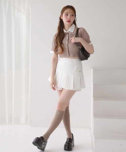 one after another NICE CLAUP（ワンアフターアナザーナイスクラップ）の「【サイズ展開あり】プレート付きプリーツスカパン（その他パンツ・レディース・ブラック/オフホワイト/杢グレー/ベージュ・SMALL/MEDIUM）」の19枚目の写真