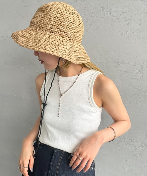 halo commodity（ハロ　コモディティー）の「[HALO COMMODITY/ハロコモディティー] CHIP DOME ペーパーストローハット（ハット・レディース・ブラック/ナチュラル/ベージュ・F）」の3枚目の写真