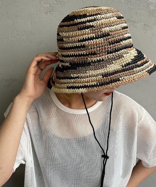 halo commodity（ハロ　コモディティー）の「[HALO COMMODITY/ハロコモディティー] CHIP DOME ペーパーストローハット（ハット・レディース・ブラック/ナチュラル/ベージュ・F）」の16枚目の写真