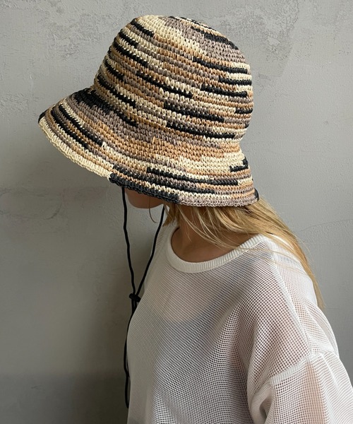 halo commodity（ハロ　コモディティー）の「[HALO COMMODITY/ハロコモディティー] CHIP DOME ペーパーストローハット（ハット・レディース・ブラック/ナチュラル/ベージュ・F）」の17枚目の写真