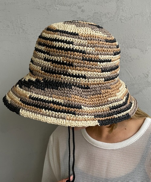 halo commodity（ハロ　コモディティー）の「[HALO COMMODITY/ハロコモディティー] CHIP DOME ペーパーストローハット（ハット・レディース・ブラック/ナチュラル/ベージュ・F）」の21枚目の写真