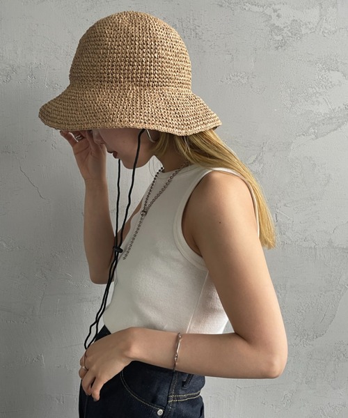 halo commodity（ハロ　コモディティー）の「[HALO COMMODITY/ハロコモディティー] CHIP DOME ペーパーストローハット（ハット・レディース・ブラック/ナチュラル/ベージュ・F）」の6枚目の写真