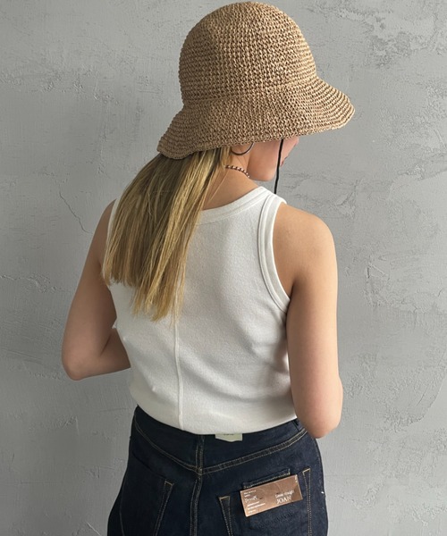 halo commodity（ハロ　コモディティー）の「[HALO COMMODITY/ハロコモディティー] CHIP DOME ペーパーストローハット（ハット・レディース・ブラック/ナチュラル/ベージュ・F）」の7枚目の写真