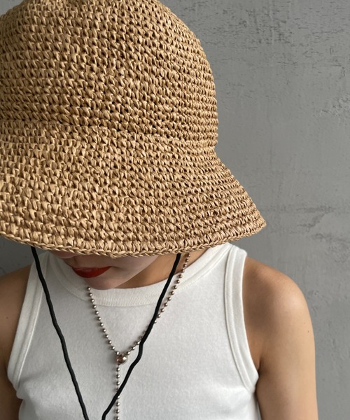 halo commodity（ハロ　コモディティー）の「[HALO COMMODITY/ハロコモディティー] CHIP DOME ペーパーストローハット（ハット・レディース・ブラック/ナチュラル/ベージュ・F）」の8枚目の写真