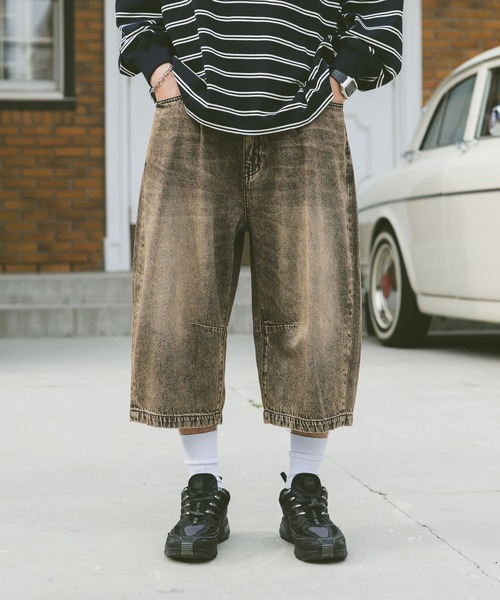 RAGEBLUE（レイジブルー）の「ヴィンテージライクデニム6分丈バレルパンツ（デニムパンツ・メンズ・ブラック/グレー/ブルー・MEDIUM/LARGE）」の3枚目の写真