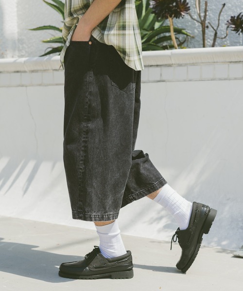 RAGEBLUE（レイジブルー）の「ヴィンテージライクデニム6分丈バレルパンツ（デニムパンツ・メンズ・ブラック/グレー/ブルー・MEDIUM/LARGE）」の8枚目の写真