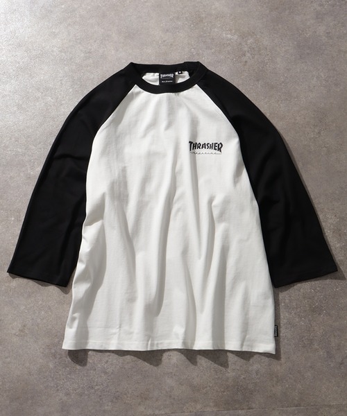 THRASHER(スラッシャー)の「【THRASHER/スラッシャー】7分丈配色ラグランTシャツ(Tシャツ/カットソー・メンズ・ホワイト/ブラック/グレー・M/L/XL)」の5枚目の写真
