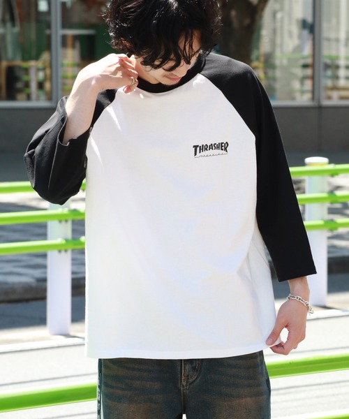 THRASHER(スラッシャー)の「【THRASHER/スラッシャー】7分丈配色ラグランTシャツ(Tシャツ/カットソー・メンズ・ホワイト/ブラック/グレー・M/L/XL)」の14枚目の写真