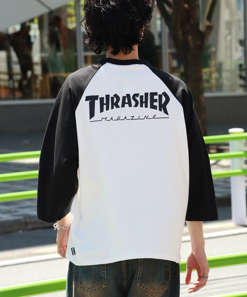 THRASHER(スラッシャー)の「【THRASHER/スラッシャー】7分丈配色ラグランTシャツ(Tシャツ/カットソー・メンズ・ホワイト/ブラック/グレー・M/L/XL)」の12枚目の写真