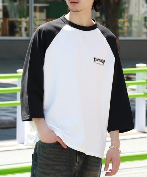 THRASHER(スラッシャー)の「【THRASHER/スラッシャー】7分丈配色ラグランTシャツ(Tシャツ/カットソー・メンズ・ホワイト/ブラック/グレー・M/L/XL)」の13枚目の写真