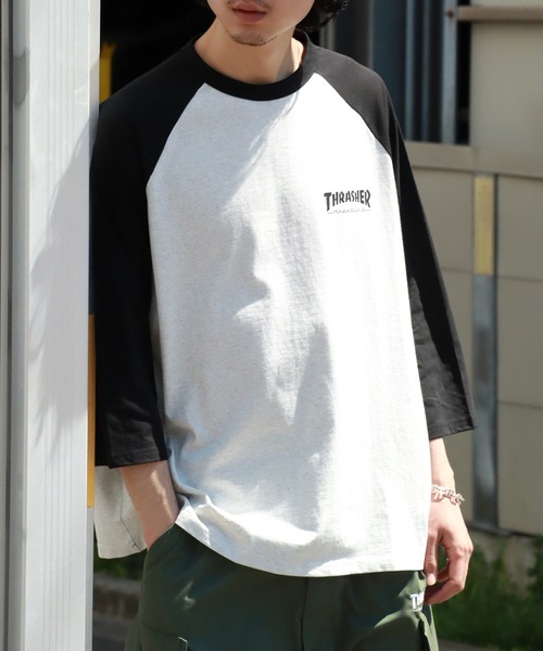 THRASHER(スラッシャー)の「【THRASHER/スラッシャー】7分丈配色ラグランTシャツ(Tシャツ/カットソー・メンズ・ホワイト/ブラック/グレー・M/L/XL)」の10枚目の写真