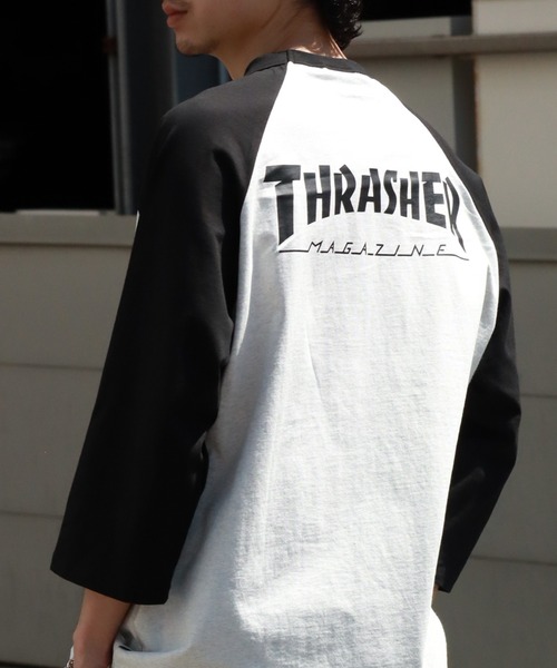 THRASHER(スラッシャー)の「【THRASHER/スラッシャー】7分丈配色ラグランTシャツ(Tシャツ/カットソー・メンズ・ホワイト/ブラック/グレー・M/L/XL)」の8枚目の写真