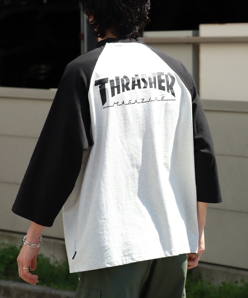 THRASHER(スラッシャー)の「【THRASHER/スラッシャー】7分丈配色ラグランTシャツ(Tシャツ/カットソー・メンズ・ホワイト/ブラック/グレー・M/L/XL)」の7枚目の写真