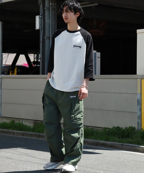 THRASHER(スラッシャー)の「【THRASHER/スラッシャー】7分丈配色ラグランTシャツ(Tシャツ/カットソー・メンズ・ホワイト/ブラック/グレー・M/L/XL)」の6枚目の写真