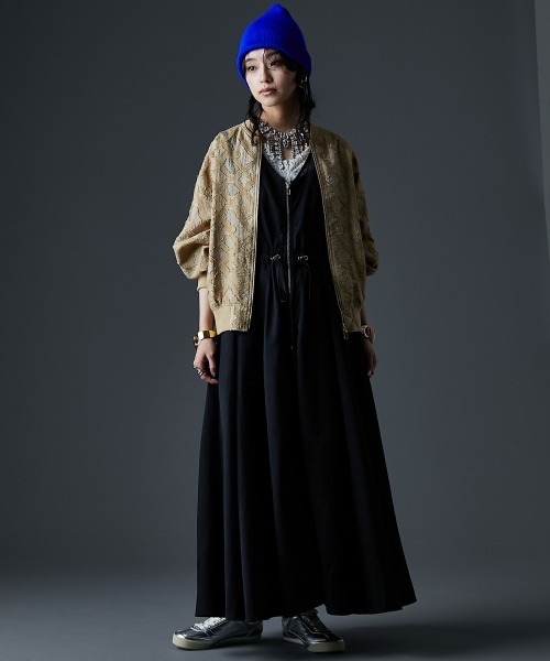 GEVS.(ジェイヴィス)の「カットジャガードブルゾン<大きいサイズ有>GEVS.(ブルゾン・レディース・マスタード/ブラック・L/M/5L/4L/3L/LL)」の4枚目の写真