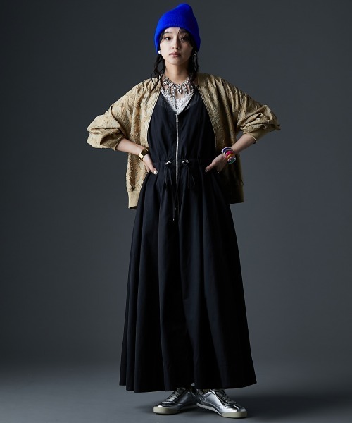 GEVS.(ジェイヴィス)の「カットジャガードブルゾン<大きいサイズ有>GEVS.(ブルゾン・レディース・マスタード/ブラック・L/M/5L/4L/3L/LL)」の6枚目の写真