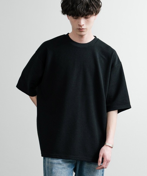 Rocky Monroe(ロッキーモンロー)の「オーバーサイズ テックワッフルサーマル半袖Tシャツ(Tシャツ/カットソー・メンズ・チャコール/ネイビー/ブラック/アイボリー・XL/M/L)」の9枚目の写真
