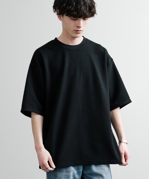 Rocky Monroe(ロッキーモンロー)の「オーバーサイズ テックワッフルサーマル半袖Tシャツ(Tシャツ/カットソー・メンズ・チャコール/ネイビー/ブラック/アイボリー・XL/M/L)」の10枚目の写真